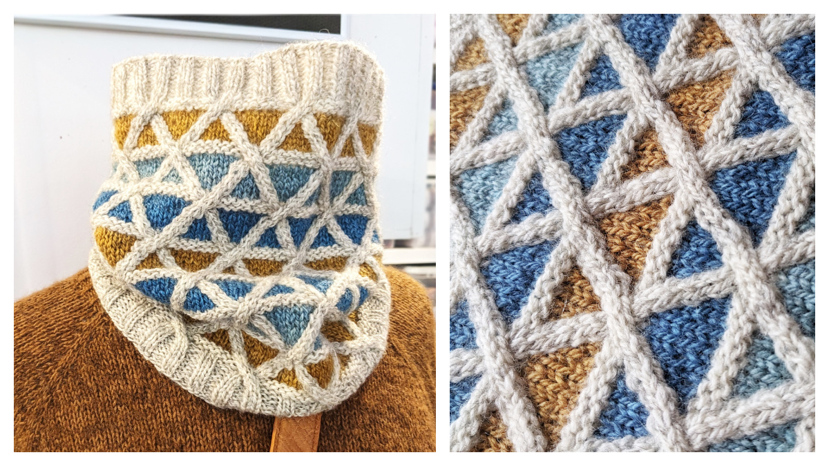 Expo 67 Geometric Cowl Free Knitting Pattern Knitting Pattern