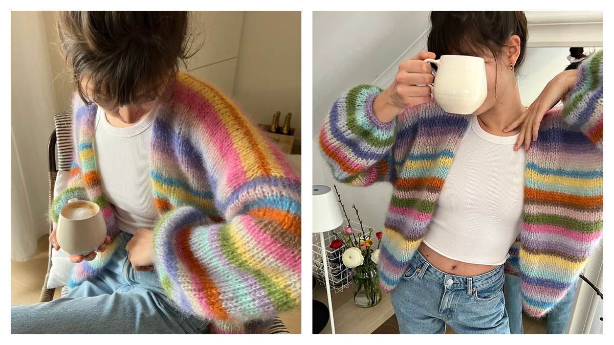Rainbow Cardigan Knitting Pattern Knitting Pattern