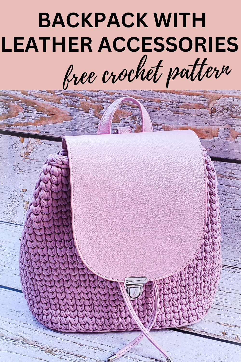 Crochet Small Backpack Free Pattern With Tshirt Yarn tshirt yarn and
