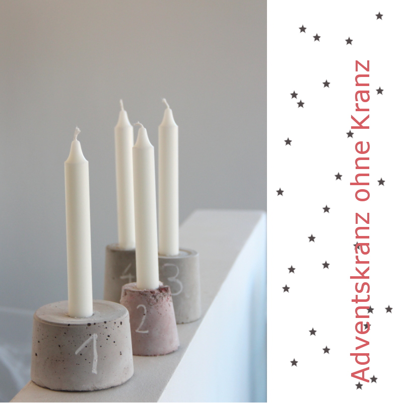 Adventskranz {DIY} 4 Kerzenständer im Advent