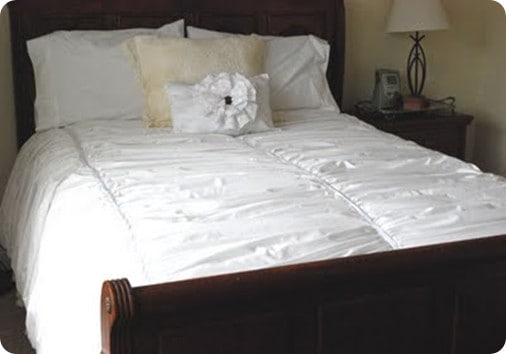 White Ruched Duvet Cover