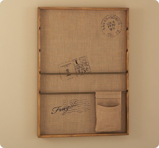 Burlap Pinboard Wall Organizer