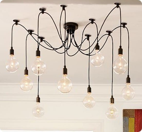 Industrial Wire and Bulb Chandelier