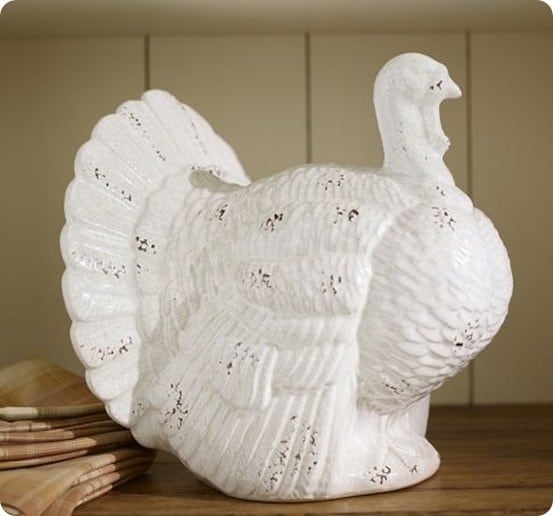 White Ceramic Turkeys