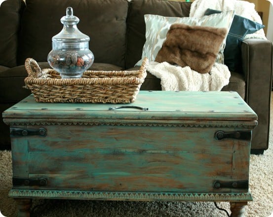 Delivering products from abroad is always free, however, your parcel may be subject to vat, customs duties or other taxes, depending on laws of the country you live in. Aqua Painted Trunk Coffee Table Knockoffdecor Com