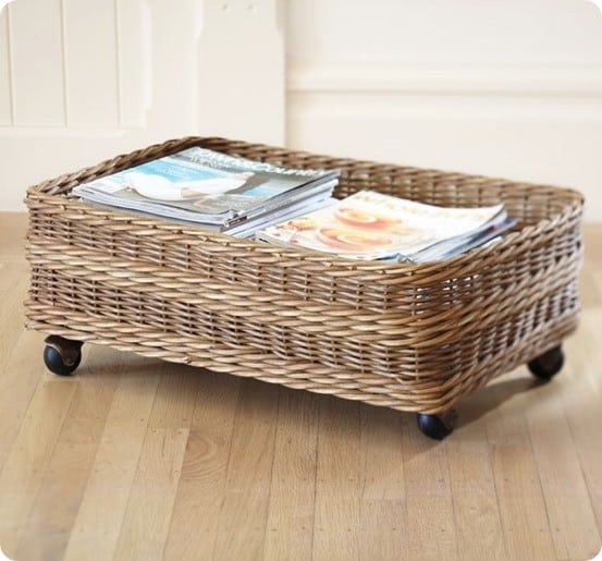 Underbed Rolling Magazine Basket