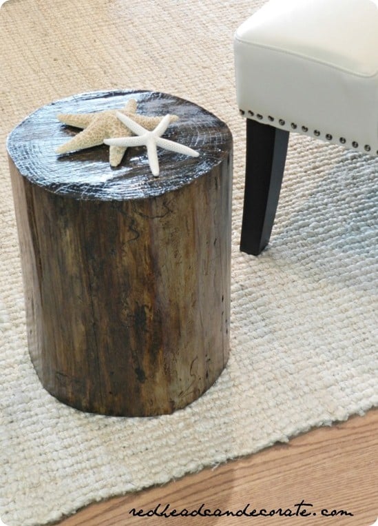 Rustic Tree Stump Side Table