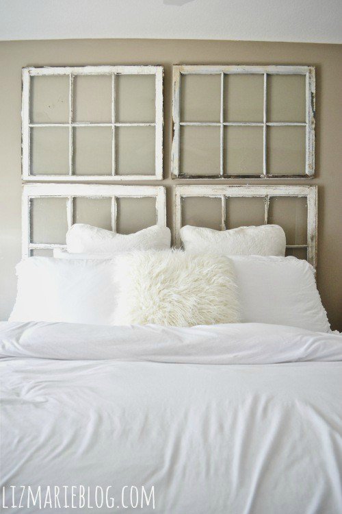 Shabby Chic Window Headboard