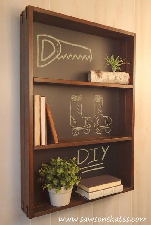 DIY Chalkboard Shelving