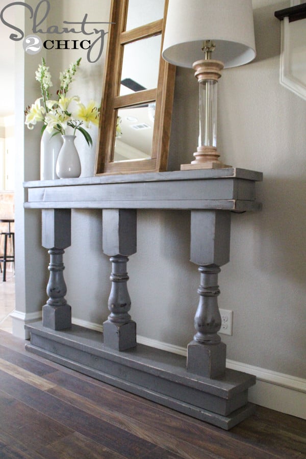 DIY Console Table From Turned Legs