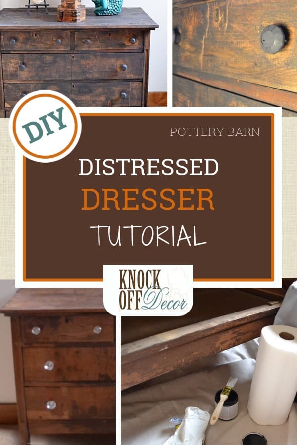 Distressed Black Dresser Makeover
