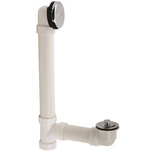 Lift and Turn Waste and Overflow PVC with Pipe CP Knock On Glass