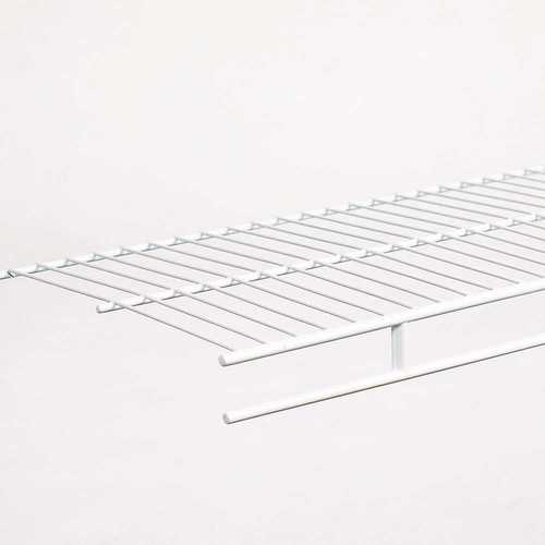 Wardrobe 12 in. D x 48 in. W x 1.5 in. H White Ventilated Wire Wall Mounted Shelf Kit Knock On