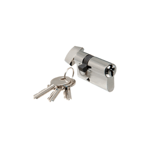 Brushed Stainless Keyed Cylinder Lock with Thumbturn Knock On Glass