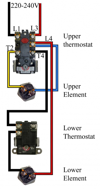 Dual Element Water Heater Wiring Diagram