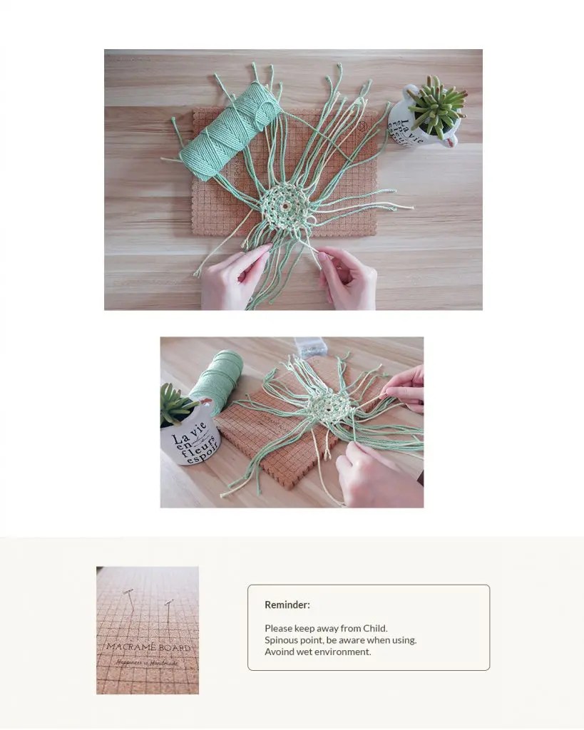 A4 Macrame Board Set Macrame DIY Handcraft Home Decor Handmade Bag