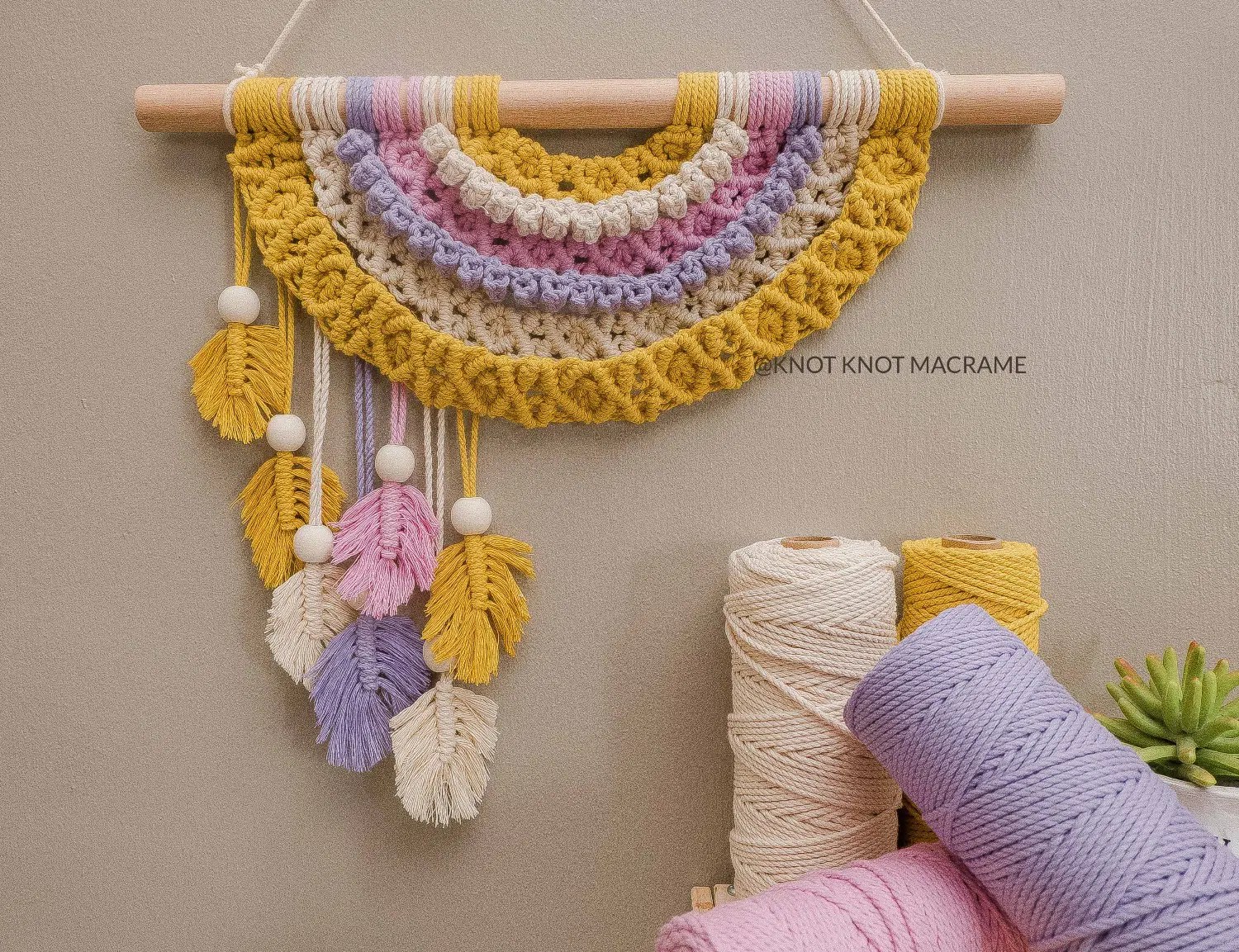 [HowtoMake Series] Rainbow Wall Hanging Knot Knot Macrame