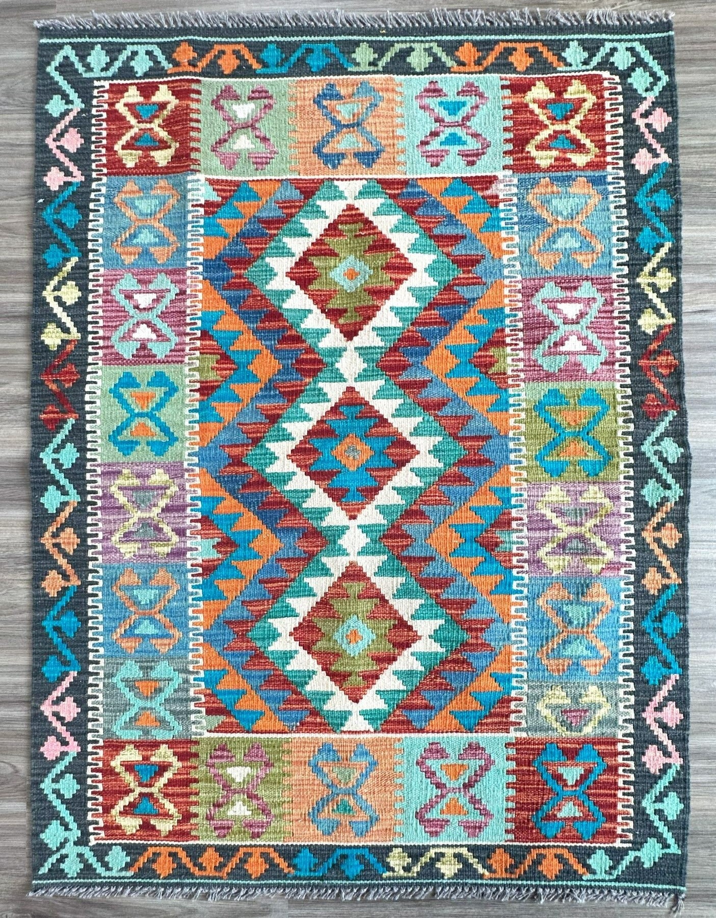 Hand knotted Burnsville rug 3' x 5' affordable Kilim KNOTTED