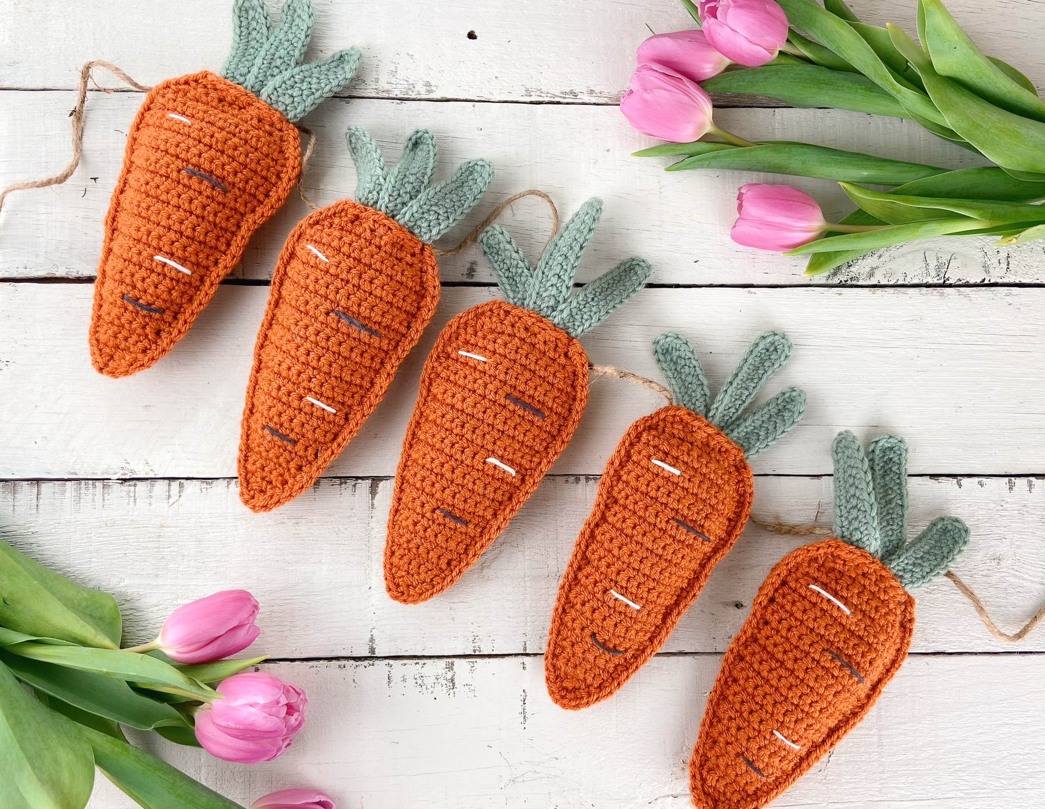 Crochet Carrots Garland Easter Bunting The Knotted Nest