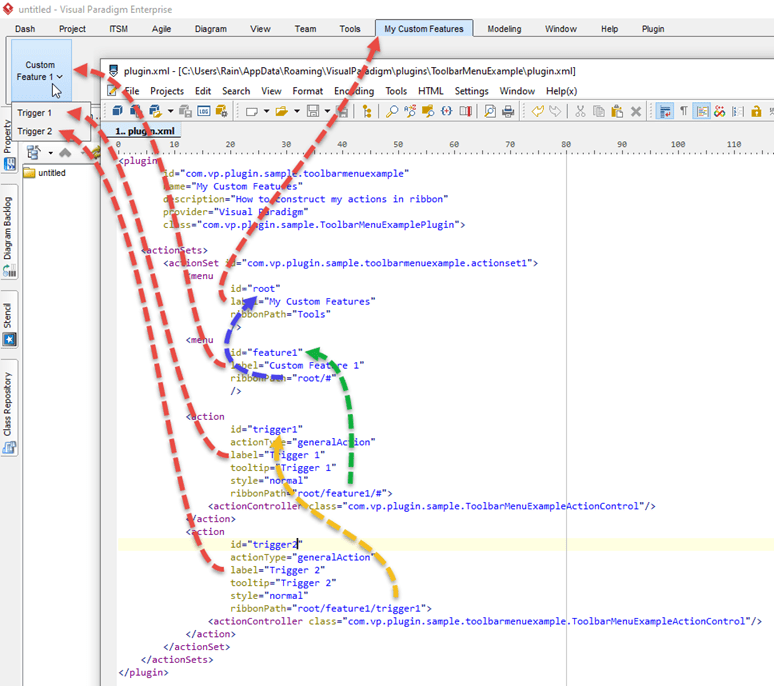 How to create Custom Ribbon using Plugin API Visual Paradigm Knowhow