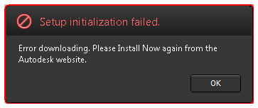 Setup Initialization Failed – Error Downloading. Please Install Now