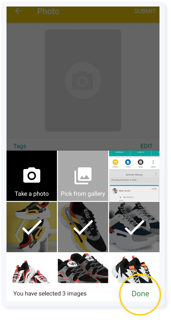 How to upload multiple photos from your device gallery to Repsly