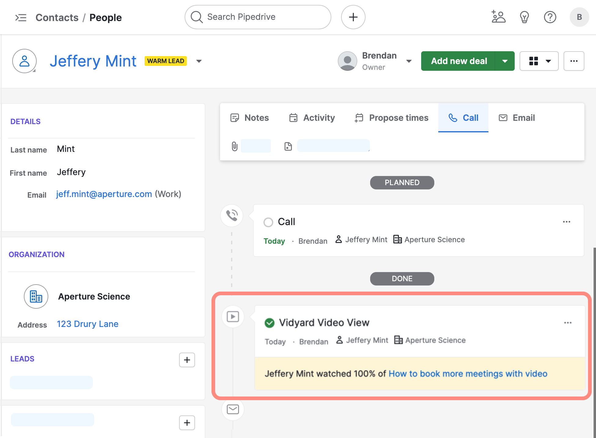How to use the Vidyard for Pipedrive integration Vidyard Support