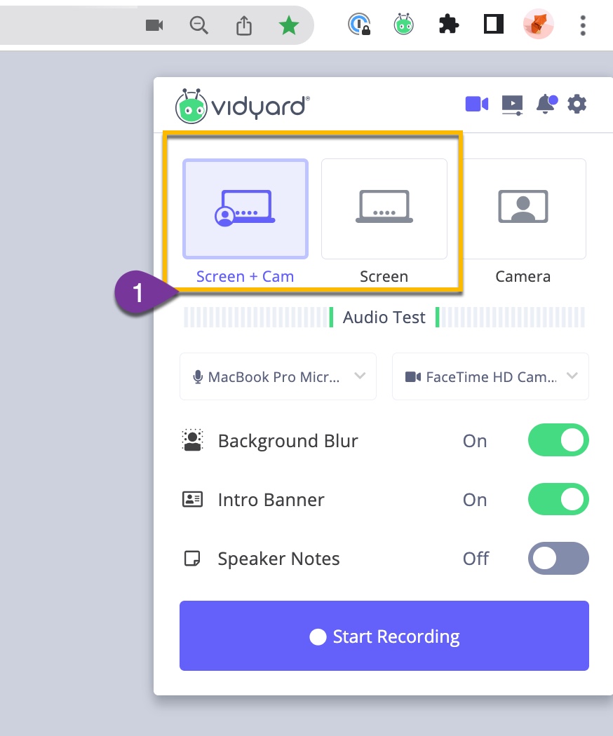 How to record a video with the Vidyard browser extension (Chrome or