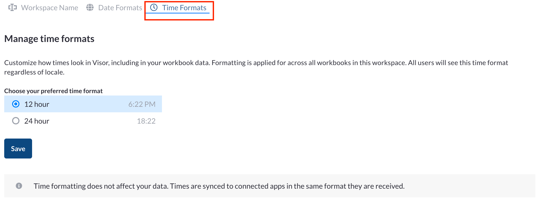 How do I change my date and time formatting in Visor? Visor