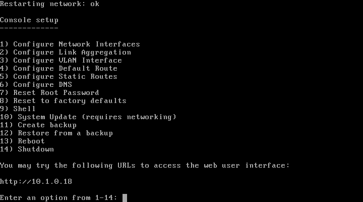 KB450199 Setting up Static IP in FreeNAS via Command Line 45 Drives