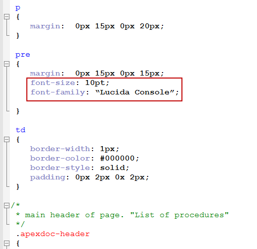 How to change fonts of object SQL in documentation How to change fonts of object SQL in documentation