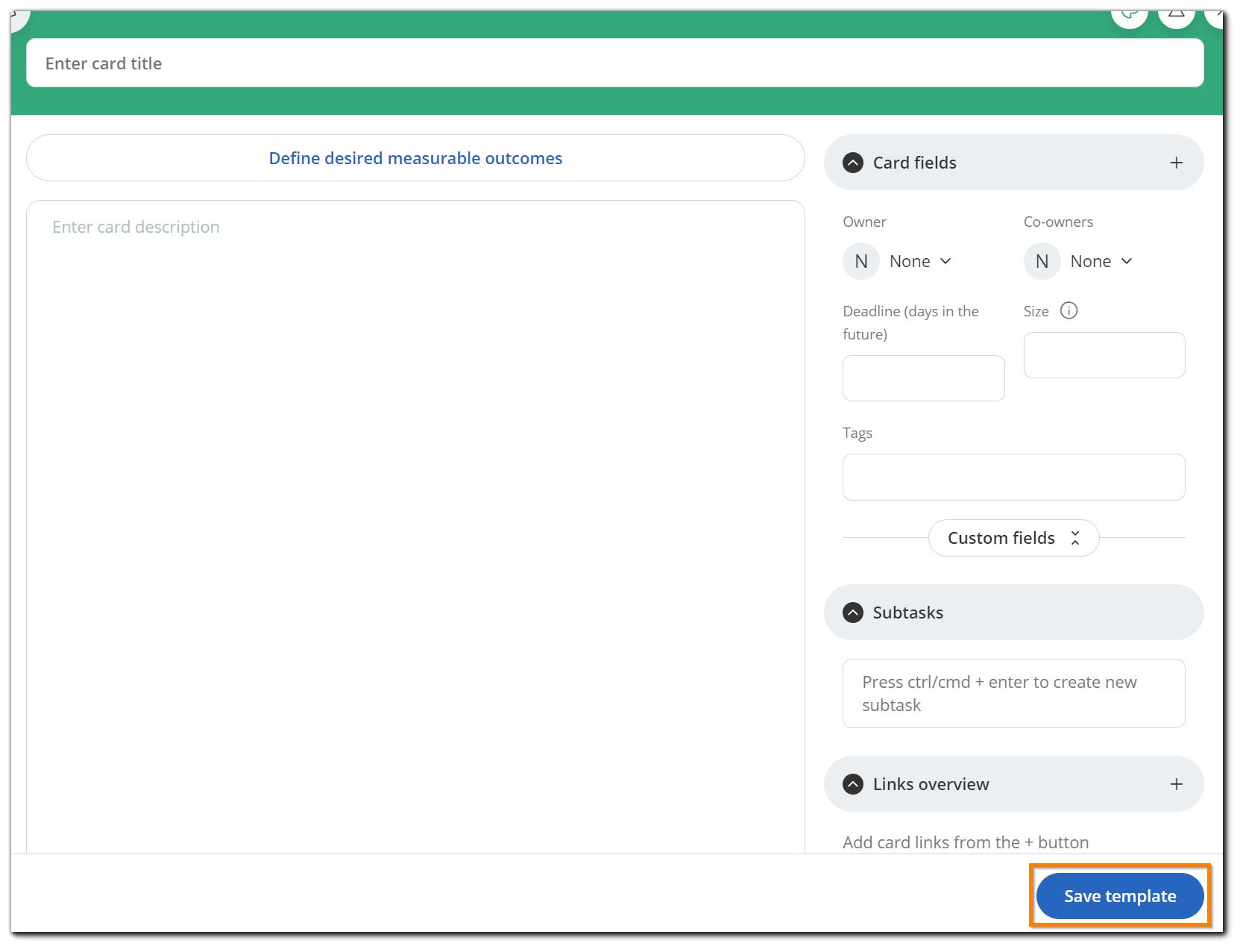 How to Create and Manage Card Templates in Businessmap Businessmap