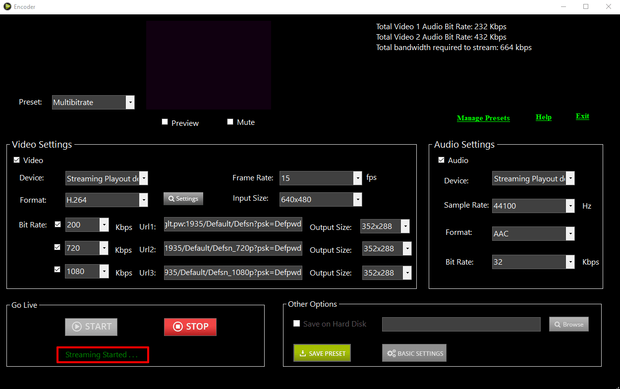 How to conduct Multibitrate Streaming Using the Livebox Playout and