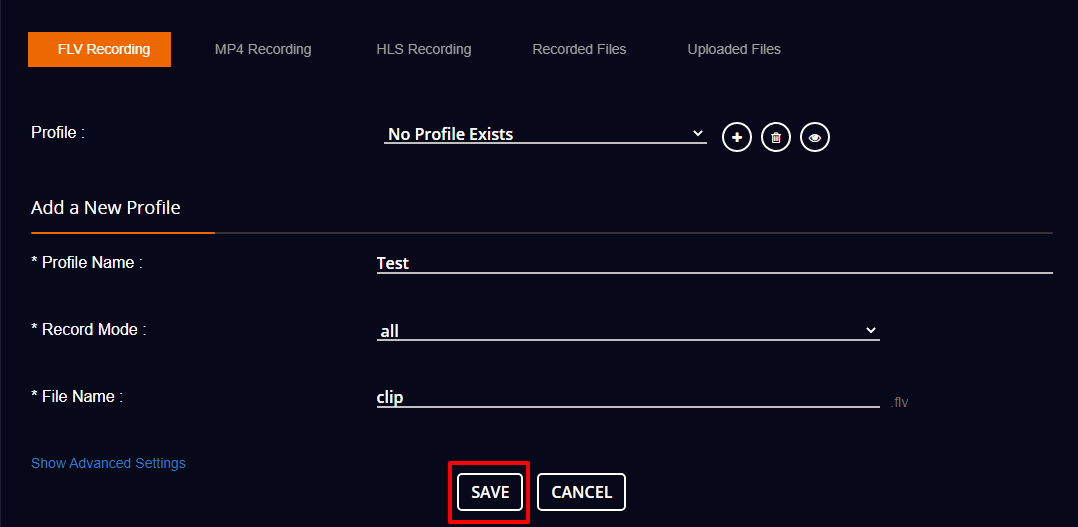 FLV, MP4 and HLS Sources Recording knowledgebase