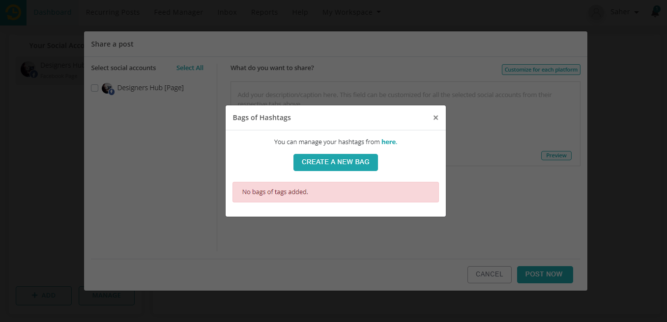 How to use Bags of Hashtags in RecurPost?