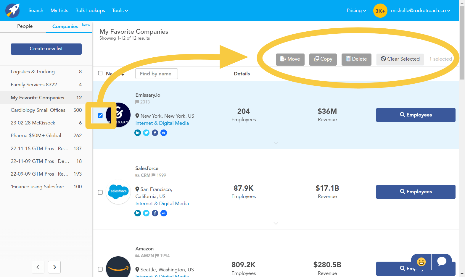 Create a Company List and Use it to Find Contacts RocketReach