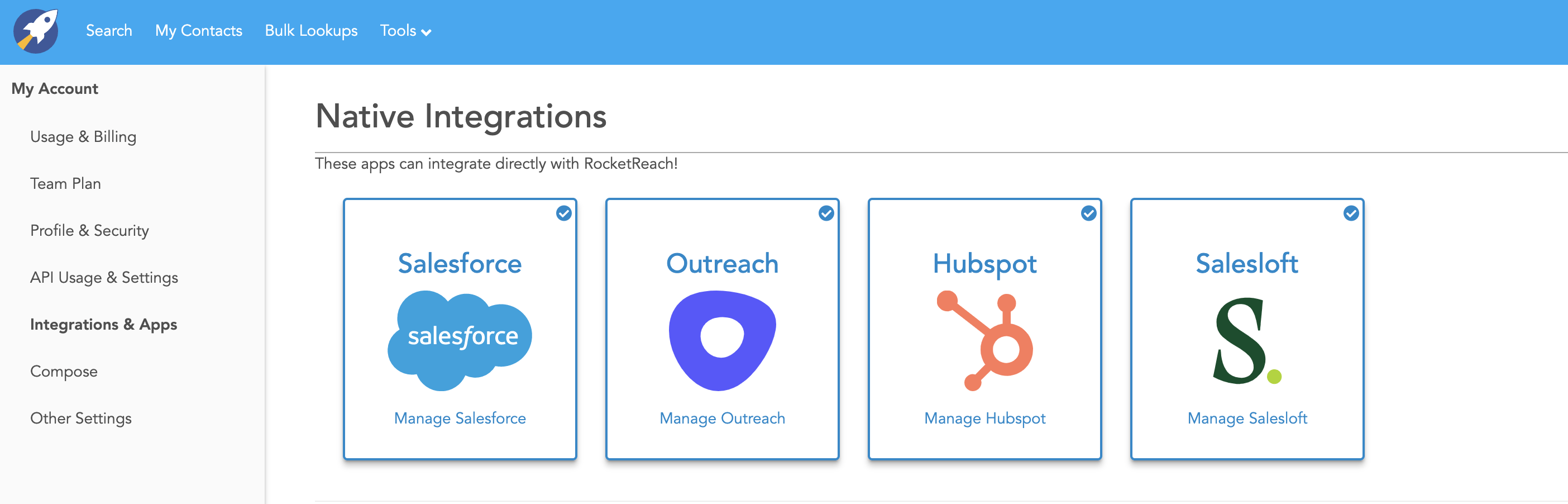 How to Sync your 3rdParty Account to RocketReach RocketReach
