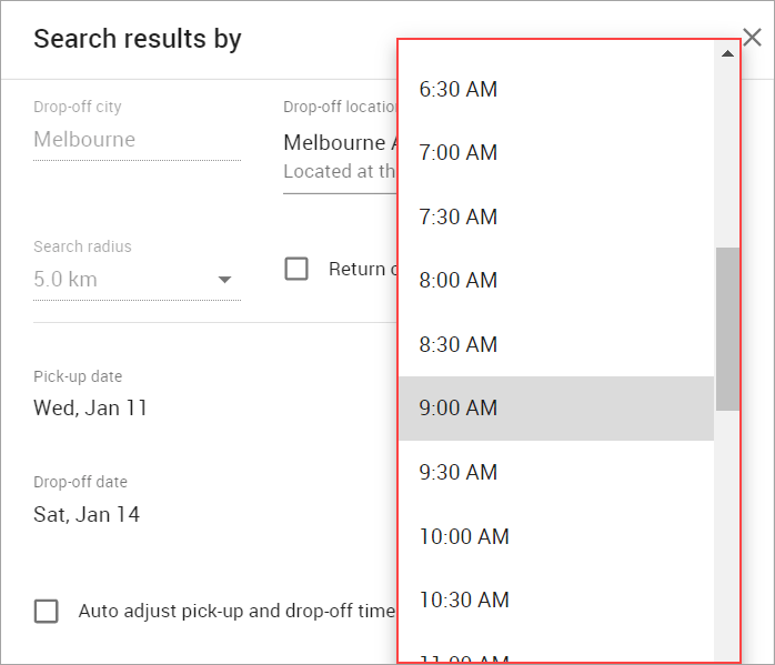 Itinerary Rental Cars Zeno Knowledge Base