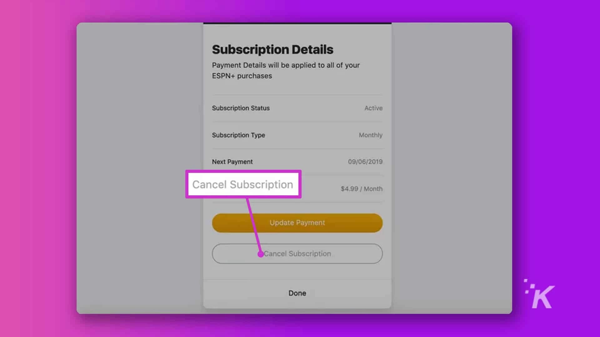 You have cancelled your subscription. You have cancelled your subscription