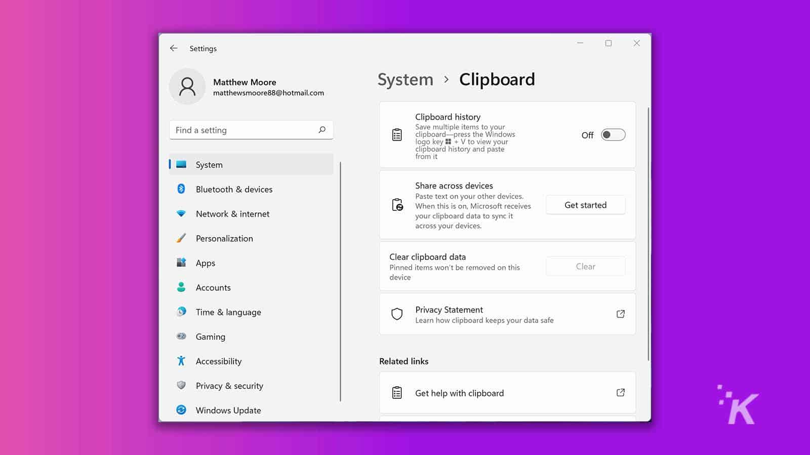 Windows Clipboard Settings at Frank Corey blog