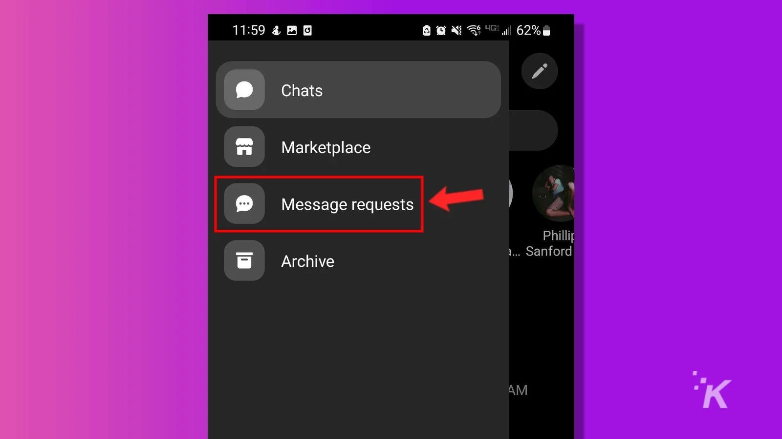 How to check Facebook Messenger message requests