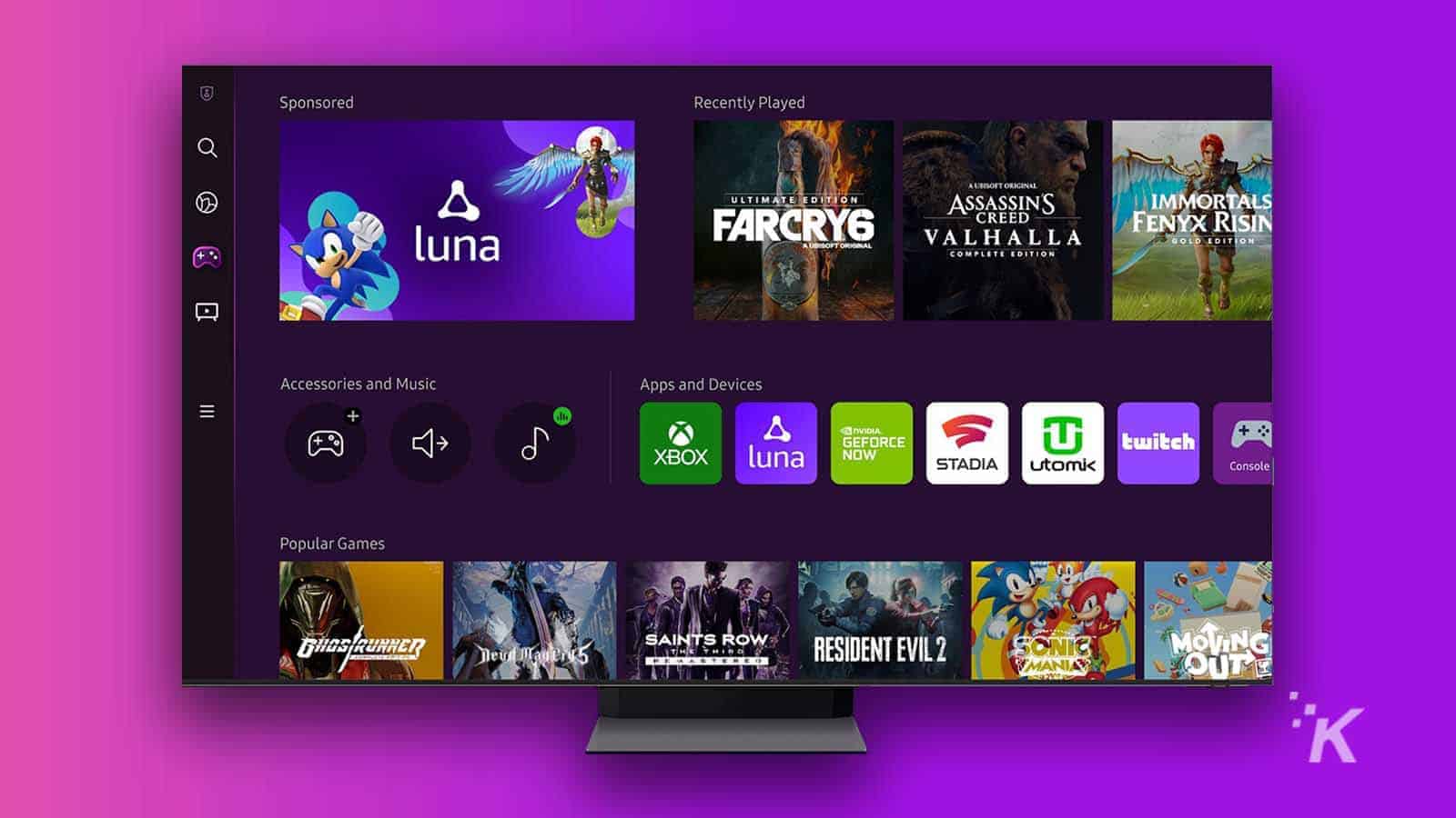 Amazon Luna game streaming comes to Samsung smart TVs