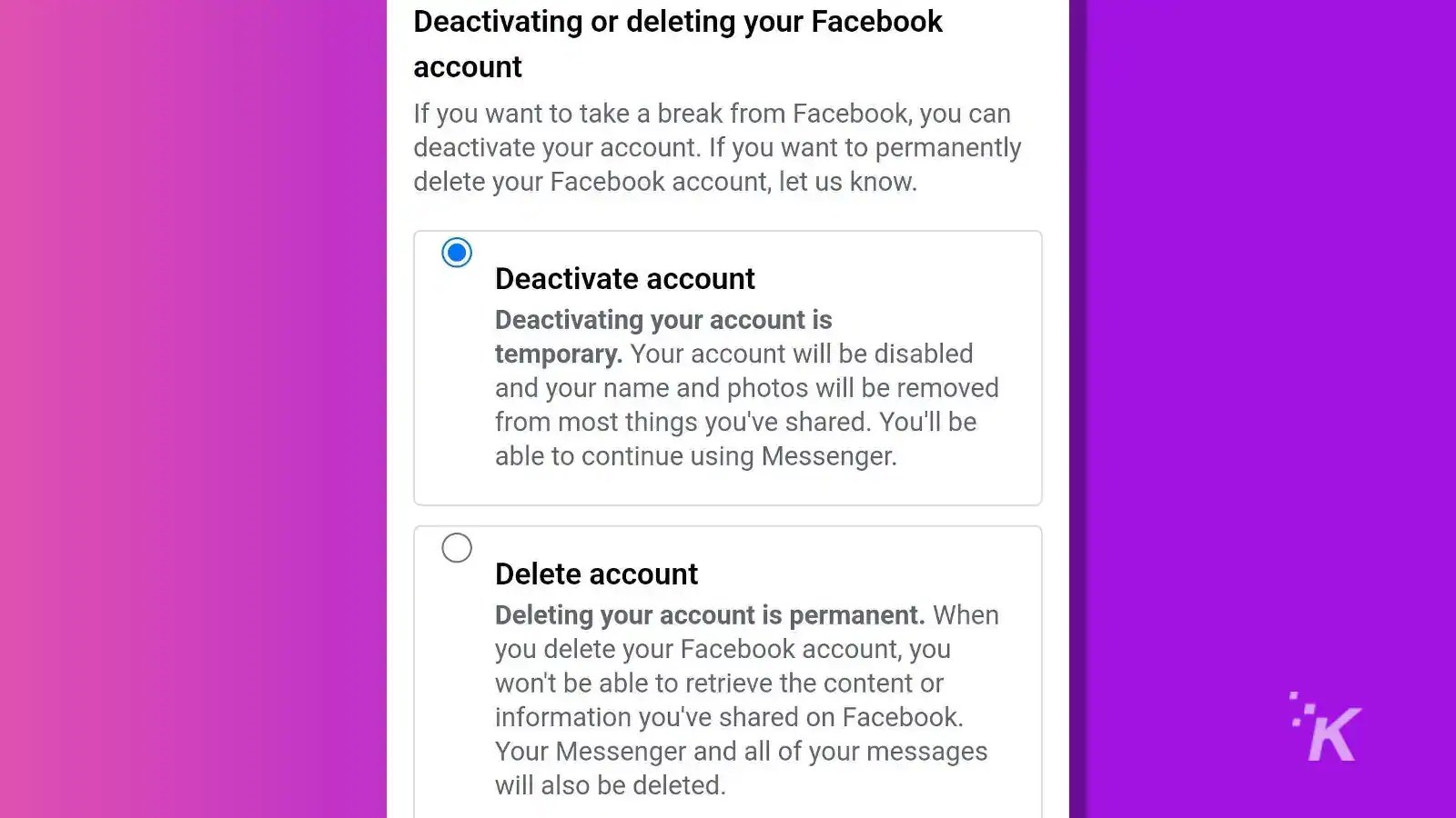 Can you deactivate Facebook Messenger? KnowTechie