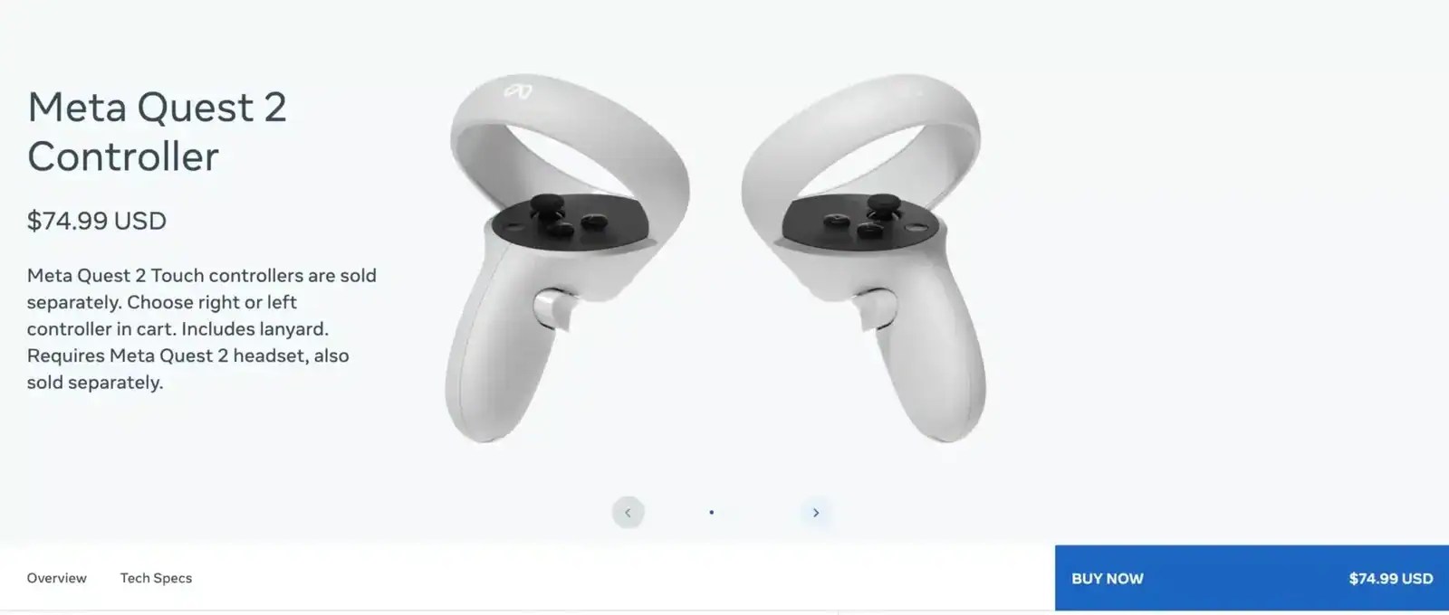 Can you buy a replacement controller for the Oculus Quest 2?