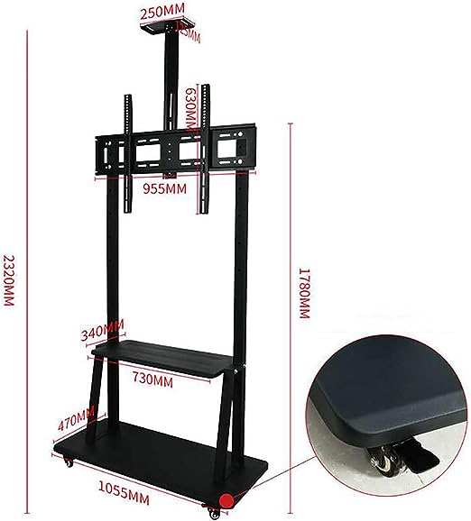 XYSQWZ Tv Stand for 65 Inch Tv Black, 32-100 Inch LCD TV Rack All-in