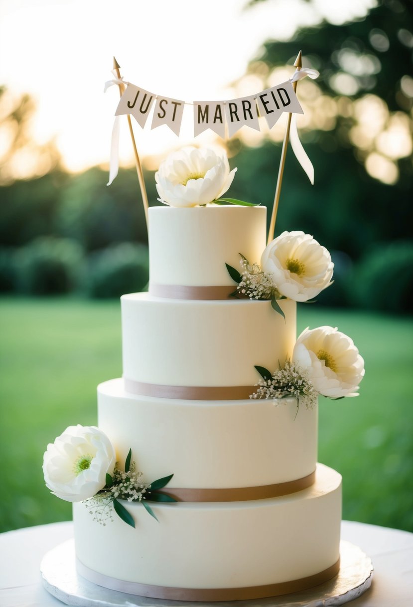 15 Just Married Wedding Cake Ideas to Make Your Day Sweet