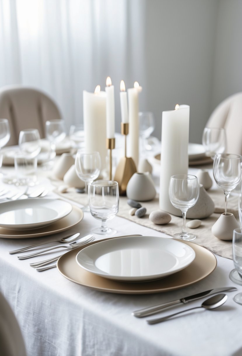35 Minimalist No-Flower Wedding Table Decoration Ideas for a Chic Celebration