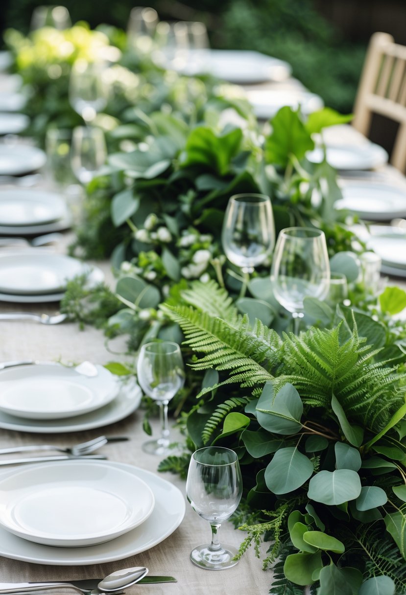 15 No Flower Wedding Table Decoration Ideas with Only Greenery for a Fresh and Elegant Look