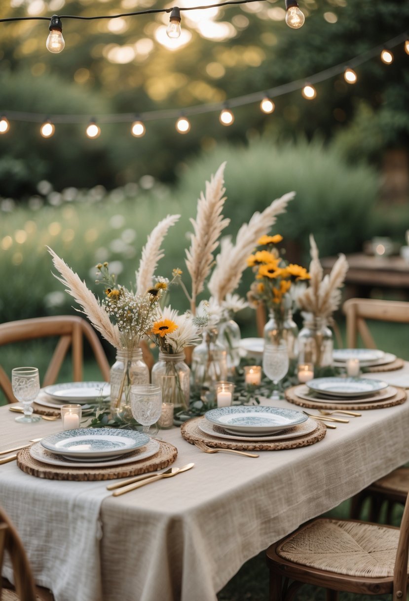 25 Boho Cheap Wedding Table Decoration Ideas for a Stylish and Budget-Friendly Celebration