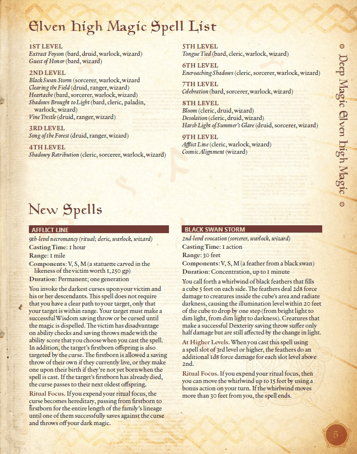 Deep Magic Elven High Magic PDF (5th Edition) Kobold